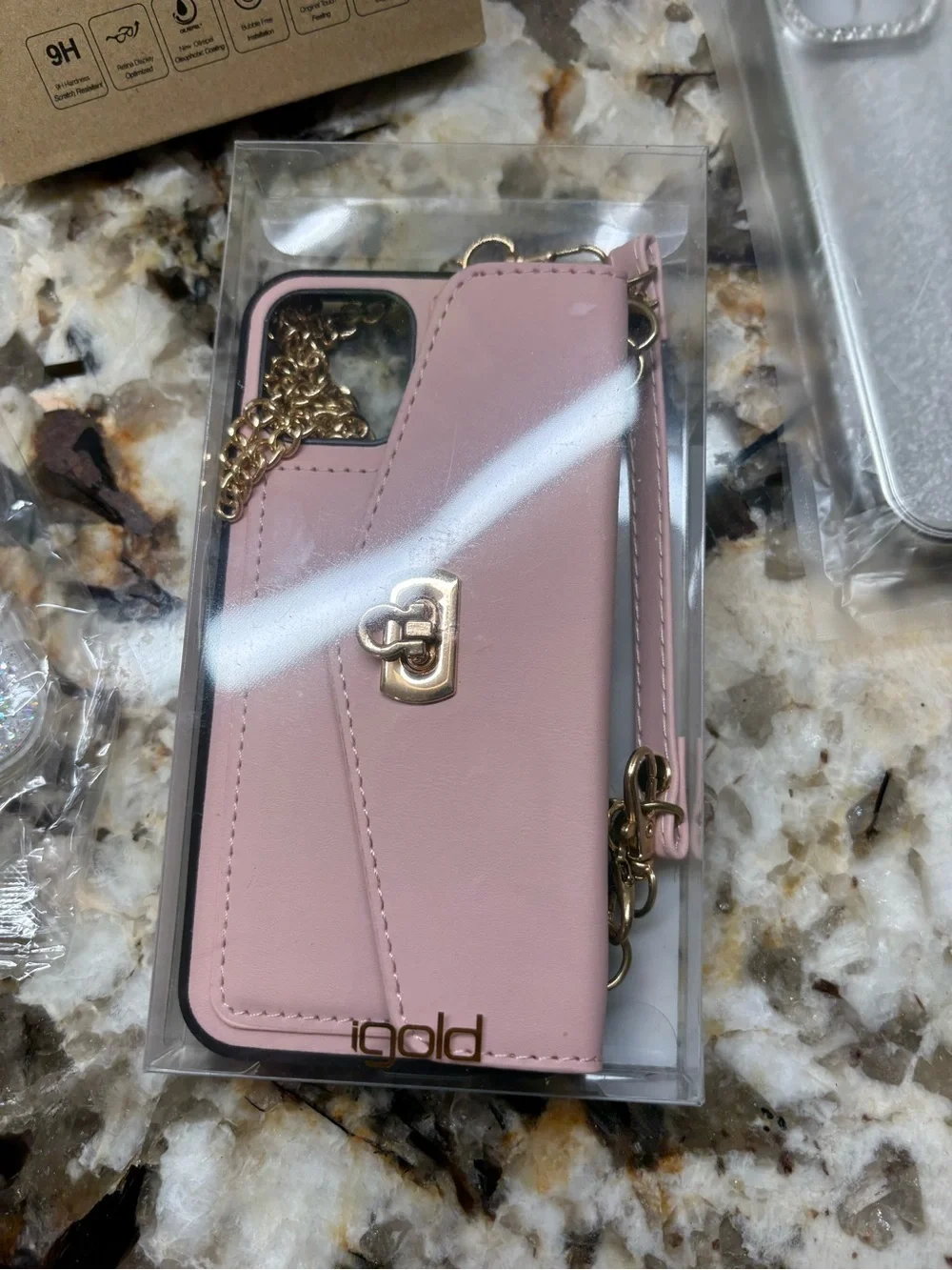 Goldie Pink Wallet Case for iPhone BUNDLE 12/12 Pro